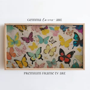 Butterflies Frame TV Art, Colorful Butterfly Print, Nature Digital Art, Butterfly Collection Art, Wall Decor Download B06