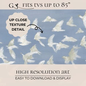 Blue Bird Pattern Wallpaper, High Resolution Digital Download, Fits TVs up to 85'