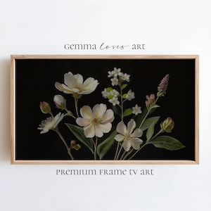 Moody Flower Bouquet Frame TV Art, Dark Academia Decor, Moody Gothic Aesthetic, Wildflowers Floral Digital Art PNG, Framed TV Flowers F13