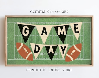 Game Day voetballijst tv-kunst: vintage herfstdecor (digitale download)