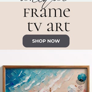 Colorful Beach Scene Painting, Coastal Wall Art, Abstract Ocean View, Modern Home Decor, Large Canvas Print, Framed Artwork