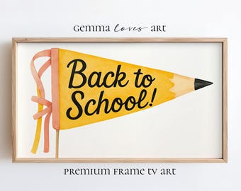 Potloodwimpellijst tv-kunst: decor terug naar school (digitale download)