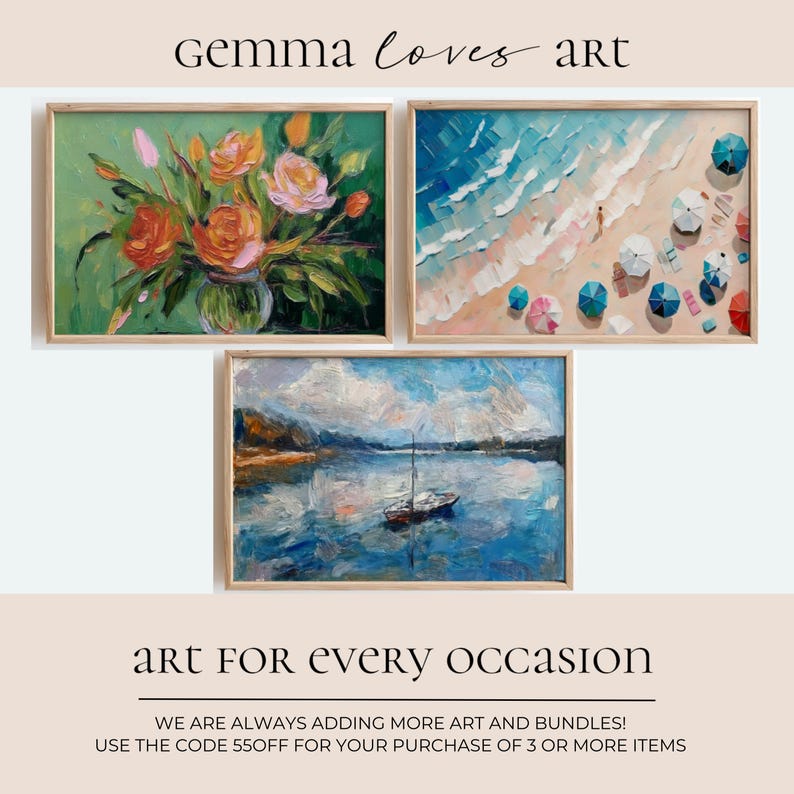 Colorful Abstract and Floral Paintings Wall Art Set, Home Decor, Modern Art, Gemma Loves Art Collection