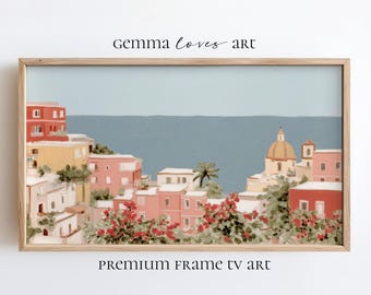 Amalfi Coast Frame TV Art: Italian Seaside Village (Digital Download 3840x2860px JPEG File)