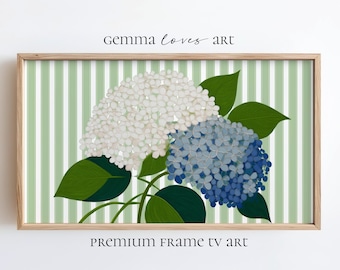Hydrangea Frame TV Art: Modern Floral Print (Digital Download)