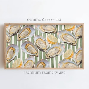 Oysters and Lemon Frame TV Art: Coastal Kitchen Decor (Digital Download)