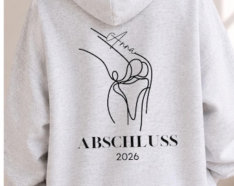 Personalisierter Physiotherapeut Hoodie Mit Namen Abschlussgeschenk Physio Ausbildung Physiotherapeutin Abschluss Geschenk Pullover Praxis