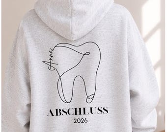 Personalisierter ZFA Zahnarzt Hoodie Mit Namen Abschlussgeschenk Medizin Geschenk Für Mediziner Zahnmedizinische Fachangestellte Examen