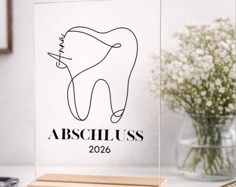 Personalisierter ZFA Abschluss Aufsteller Mit Namen Geschenk Zahnarzt Zahnarzthelferin Examen Ausbildung Zahnmedizinische Fachangestellte