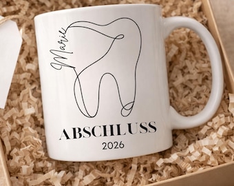 Personalisierte ZFA Abschluss Tasse Mit Namen Geschenk Zahnarzt Zahnarzthelferin Keramik Examen Ausbildung Zahnmedizinische Fachangestellte