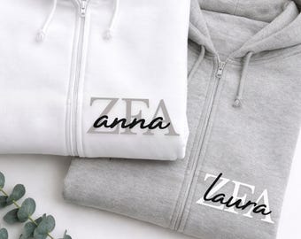 Personalisierter Hoodie ZFA Zahnarzt Geschenk Arztpraxis Mit Namen Abschluss Zahnarzthelferin Team Jacke Examen Ausbildung Medizin