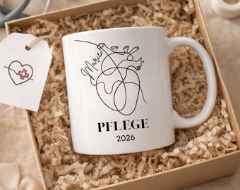 Personalisierte Krankenschwester Tasse Pflegefachkraft Pflege Geschenk mit Namen Weihnachtsgeschenk Abschiedsgeschenk Kollegin Pflegerin