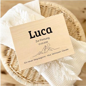 Holzbox Firmung personalisiert – Geldgeschenk Box mit Name & Datum | Erinnerungskiste minimalistisch | Geschenk zur heiligen Firmung