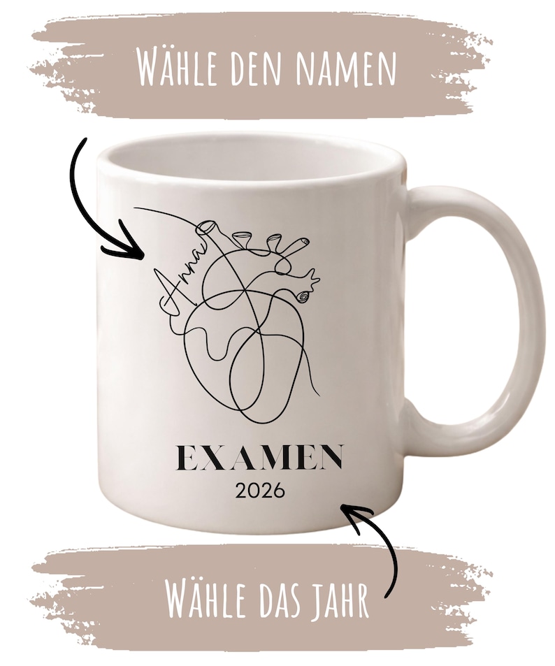 Personalisierte Tasse Arzt Geschenk Examen Keramiktasse Abschlussgeschenk Geschenkidee Medizin Arztgeschenk Geburtstag Krankenschwester image 3