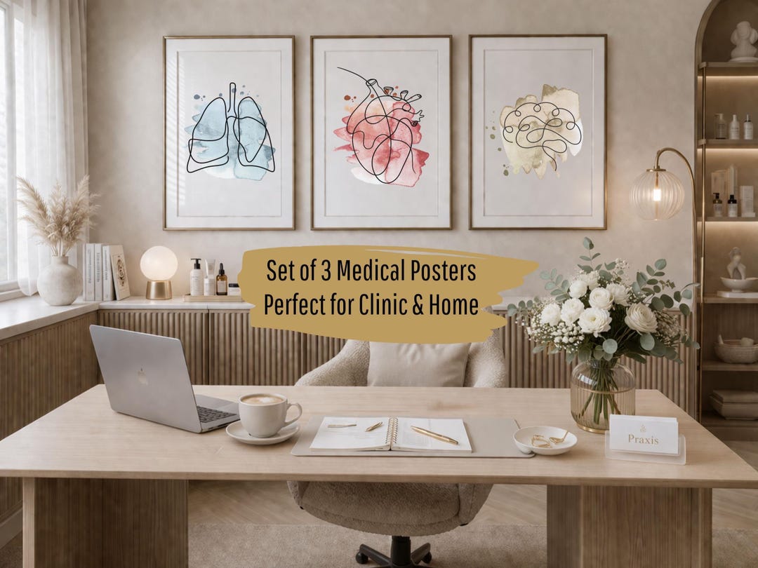 Anatomy Poster Set of 3 Medical Wall Art Print Human Anatomy Poster ...
