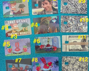 Debit Sticker Money Memes, Vinyl Waterproof Sticker for Credit Cards