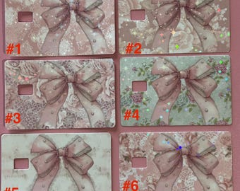 Debit Sticker Coquette Bow, Vinyl Waterproof Sticker for cards