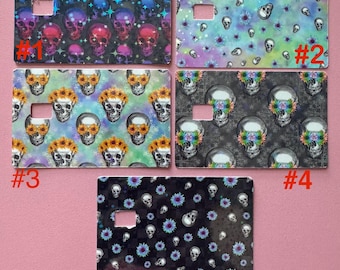 Credit Sticker Girly Skull designs , Vinyl Waterproof Sticker