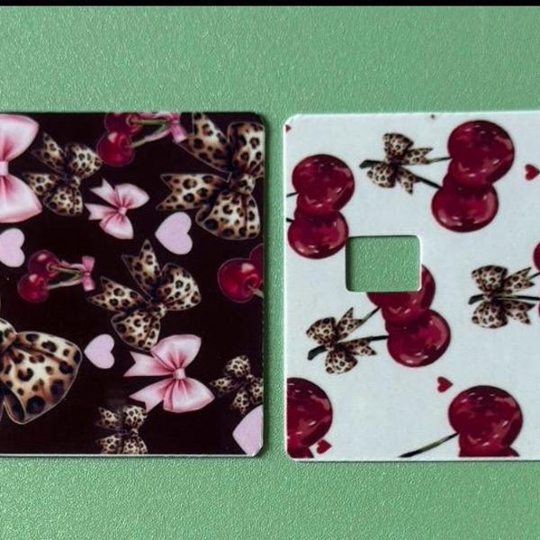 Debit Sticker Coquette Bows and Cherries, Vinyl Waterproof Sticker for Credit Cards