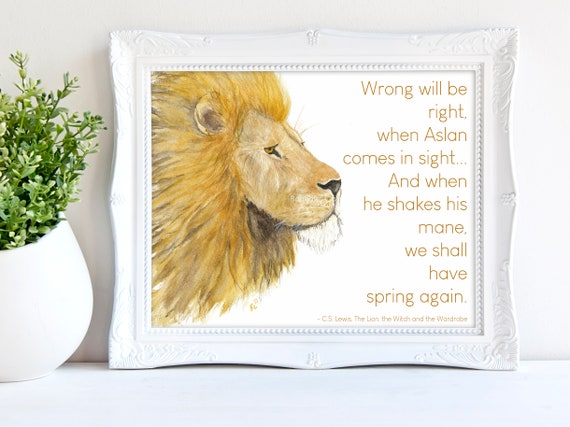 Chronicles of Narnia Quote Lion Witch & Wardrobe Print 