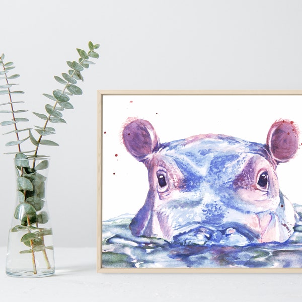 Fiona the Hippo Art Print - Baby Hippo Wall Art, TeamFiona, Hippo Gift, Nursery Art Print, Cincinnati Zoo Animal