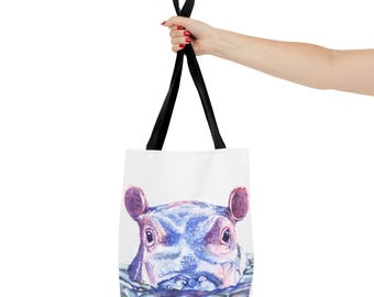 Fiona the Hippo Tote Bag - Baby Hippo Bag, TeamFiona, Hippo Gift, Cincinnati Zoo Animal, Hippo Beach Bag