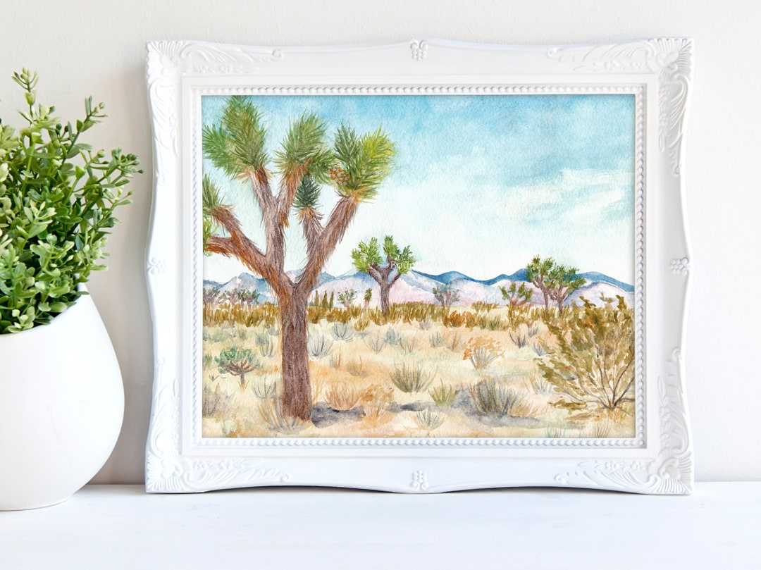 Joshua Tree National Park Watercolor Art Print - California Desert ...