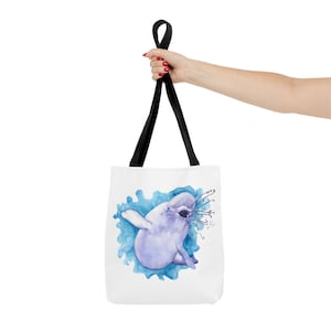 Baby Beluga Tote Bag - Beluga Whale Bag, Ocean Gift, Arctic Animal, Whale Gift, Beach Bag