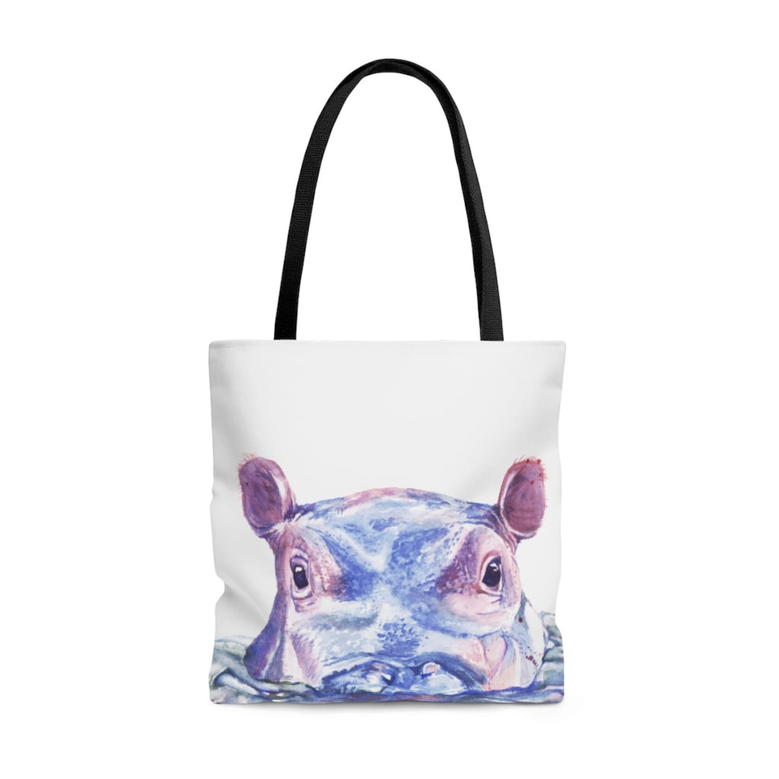 bag with a fiona the hippo's face print on the side