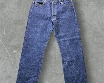 Vintage 1970s Levi's 501 0000 XX Jeans Dark Indigo Denim Button Fly 36x30.5
