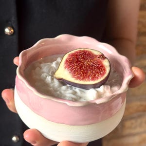 Pink Ceramic Bowl – Handmade Pottery Gift Under 50 – Dessert, Berries, Ice Cream Bowl
