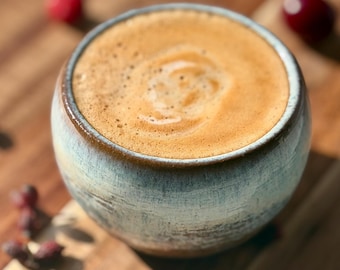 Handmade Ceramic Espresso Cup: Black Clay Minimalist Pottery