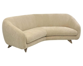 Vladimir Kagan Wide Angle Tangent Sofa, Model 506 In Tan Chenille