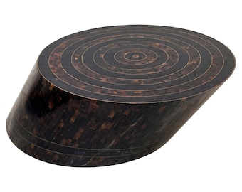 Tessellated Bone and Brass Inlay Coffee Table, Maitland Smith, 1980's