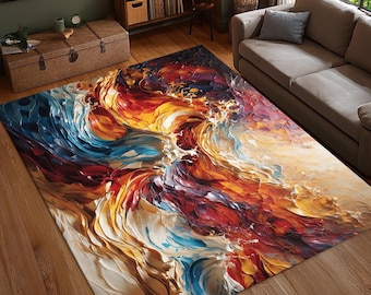 Abstrakter Teppich, Abstrakter Teppich, Kurzflor Teppich, Abstrakter Teppich, Handgeknüpfter Teppich, Abstrakter Teppich, Handgeknüpfter Teppich