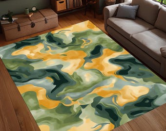 Retro Starburst-Teppich, Bunter Geometrischer Berst-Teppich, Moderne Bodenmatte der Mitte des Jahrhunderts, Waschbarer, rutschfester Wohnzimmerteppich