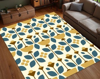 Handgeknüpfter Teppich, Geometrischer Boho Teppich, Handgeknüpfter Teppich, Wohnzimmerteppich, Abstrakter Teppich, Waschbar, Rutschfest