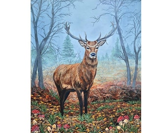 Autumn Deer Original Acrylic Painting