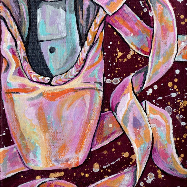 Peinture à l’acrylique ballet - Pointe chaussure 3