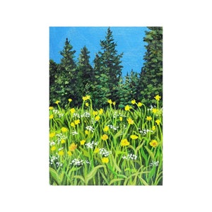 Boslandschapsschilderij met wilde bloemen - 39