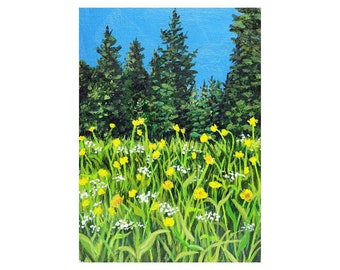 Forest wildflower landscape painting - 39