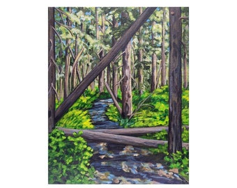 Original Forest Landscape Acrylic Painting