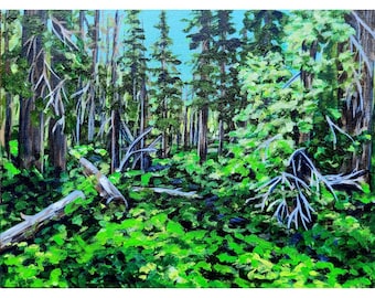Pintura acrílica paisaje forestal - 41