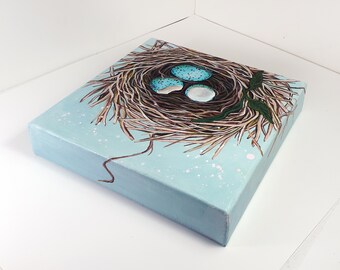 鳥の巣の絵 割れた卵 - 3 - Etsy 日本