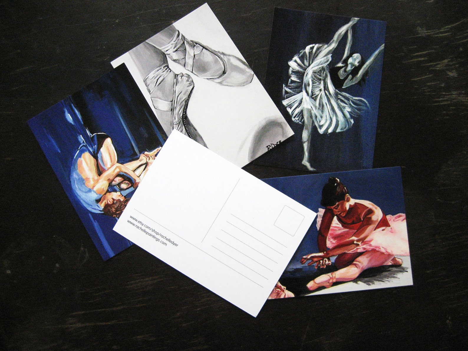 dance giclee ballet postcards - set of 5 dance giclee ballet postcards - set of 5