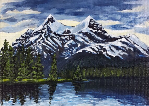 高評価レビュー Painting Landscape Mountain Original - Etsy - 23 絵画