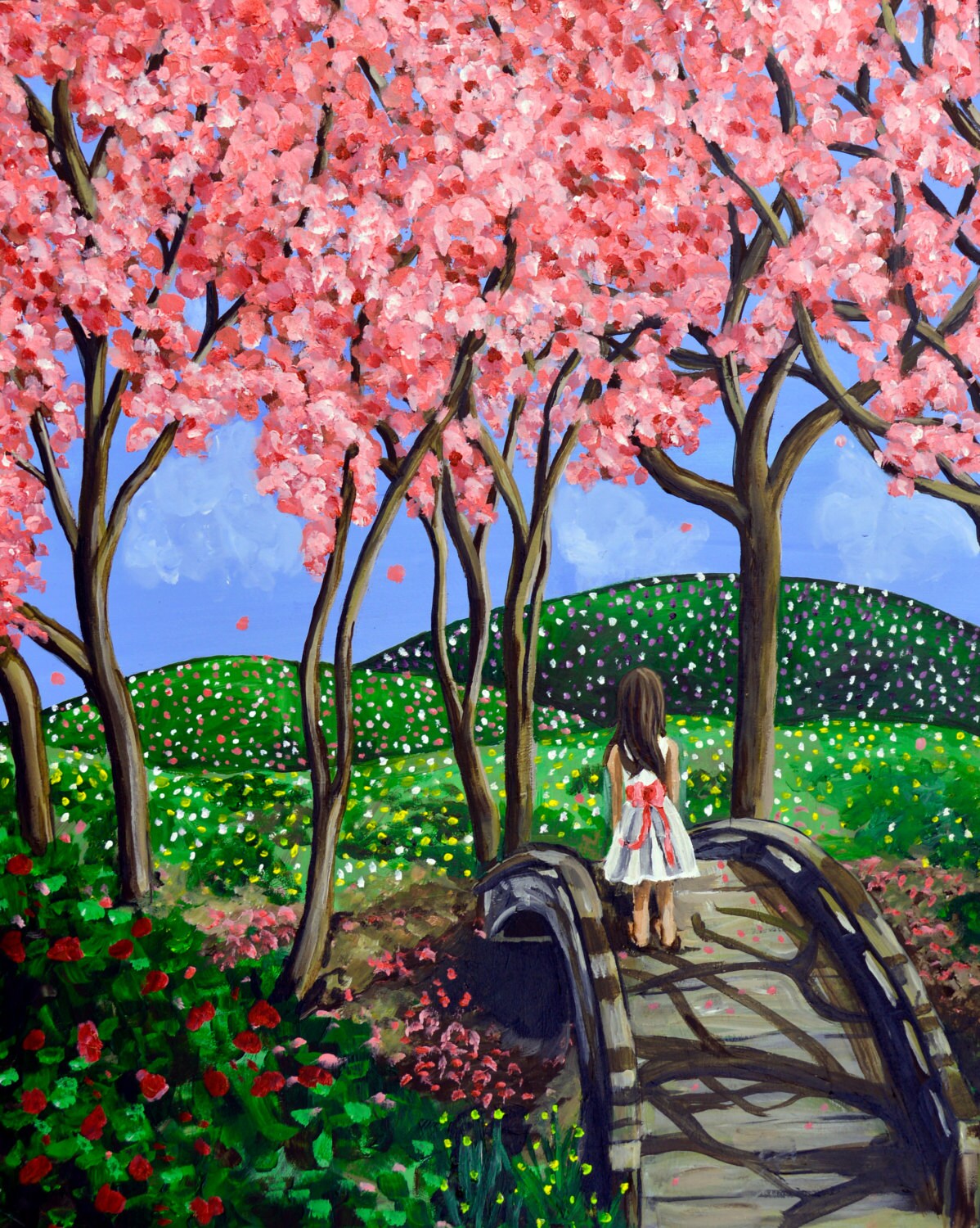 Original Acrylic Painting - Over the Bridge - Etsy