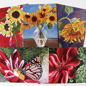 Jet d’encre art fleur cartes postales (lot de 5)