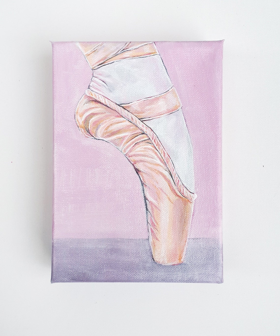 Ballet Pointe Shoe Original Acrylic Painting Etsy Canada