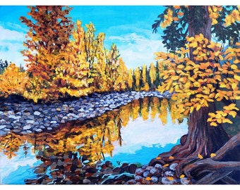 Autumn Landscape painting original acrylic